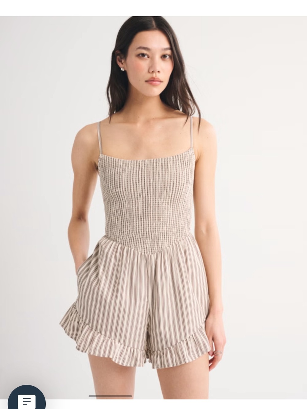 NWT Abercrombie Sydney Smocked Dipped Waist Romper